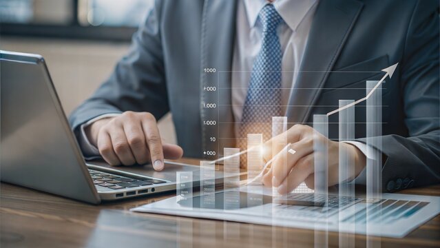 Budget and financial planning concept. Calculate company income and expenses. Corporate finance and annual strategic plan. invest money, business and finance, capital fundraising, loan credit.