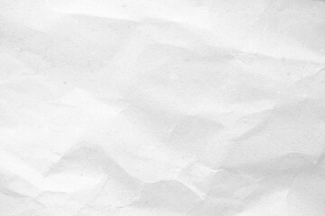 Crumpled white paper texture or background for design with copy space for text or image.