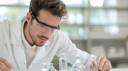 A passionate science teacher preparing lab equipment and materials for an exciting day of experiments, creating an engaging and hands-on learning experience for students