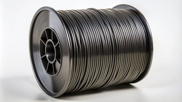 Coils of black rubberized terpolymer ethylene propylene diene material wound on a metal spool, with textured surface and slight sheen, against a white background.