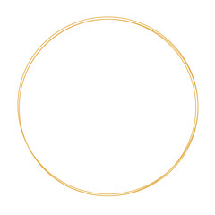 Golden Circle Frame Of Gold Glitter Hand Drawn On Transparent Background.
