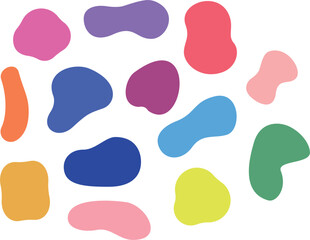 Various stains, shapes, irregular shapes, irregular elements.
