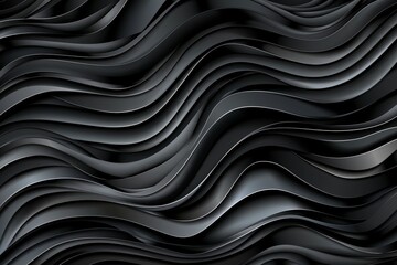 Obraz premium Abstract black and silver wavy patterns, evoking modern and sleek aesthetics