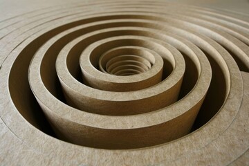 Naklejka premium Spiral stone structure illustration, showcasing geometric precision and symmetry