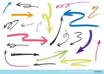 hand-drawn arrows, Cute doodle arrows for graphic and web design