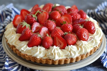 Minimalist Strawberry Pie with Simple Presentation