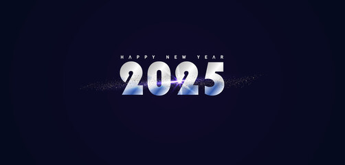 2025 New Year wishes on a blue background