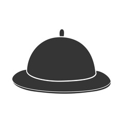 Cloche Icon Silhouette Illustration. Restaurant Vector Graphic Pictogram Symbol Clip Art. Doodle Sketch Black Sign.