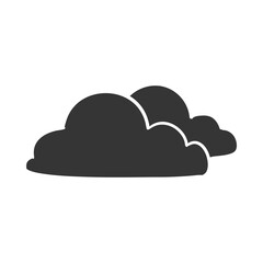 Clouds Icon Silhouette Illustration. Weather Vector Graphic Pictogram Symbol Clip Art. Doodle Sketch Black Sign.