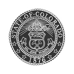 Colorado Icon Silhouette Illustration. State Seal Vector Graphic Pictogram Symbol Clip Art. Doodle Sketch Black Sign.