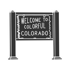 Colorado Icon Silhouette Illustration. Road Sign Vector Graphic Pictogram Symbol Clip Art. Doodle Sketch Black Sign.