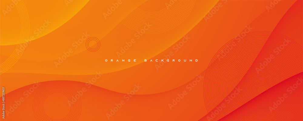 Poster Orange abstract background wavy shape lines design vector