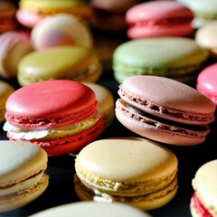 Colorful macaroons. Generative Ai. Ai