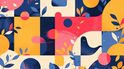 Obraz premium Vintage abstract geometric shapes background. Abstract geometric wallpaper