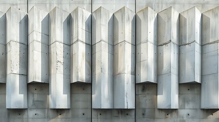 Fototapeta premium Architecture details Concrete facade Bias columns geometric element Abstract background : Generative AI