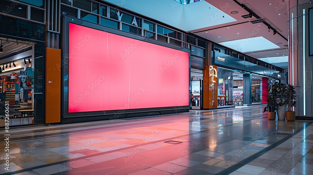 Aufkleber mockup of large led screen a front of shop in shopping mall : generative ai