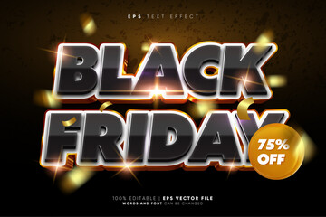 Super Luxury Sale Black Friday Gold 3D Text Effect