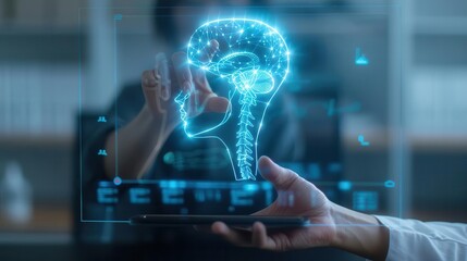 Teacher using holographic historical artifacts for an interactive history class, immersive education