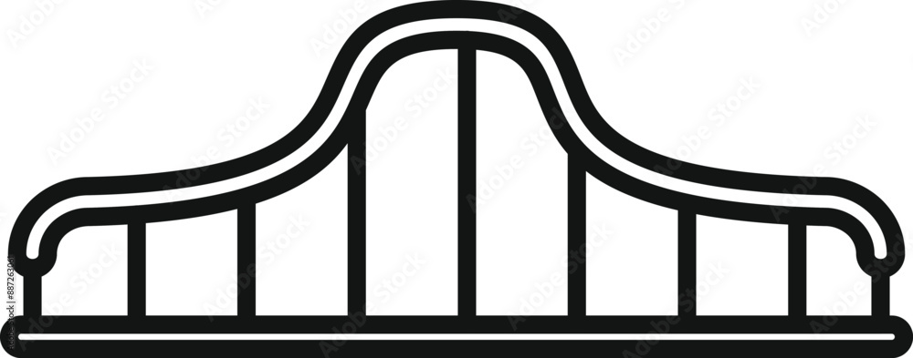 Wall mural simple, bold icon of a roller coaster rising to its peak