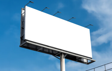 Blank Billboard with Copy Space against Blue Sky