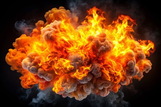 Vibrant, realistic flames with billowing smoke perfectly loop in a seamless cycle, ideal for intense visual effects in high-energy videos, films, and video games.
