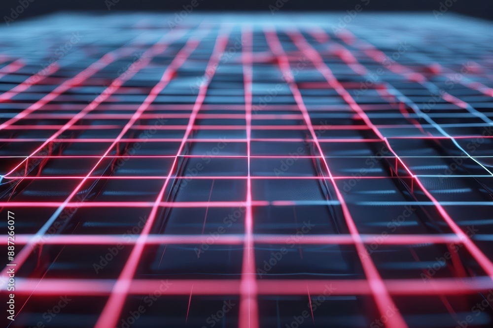 Poster load management techniques are optimized on a holographic grid, futuristic with hologram, with copy 