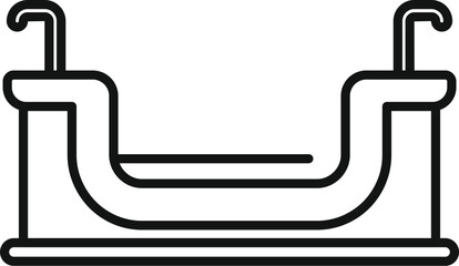 Obraz premium Simple black and white icon of a dog potty trainer with pee post indoors