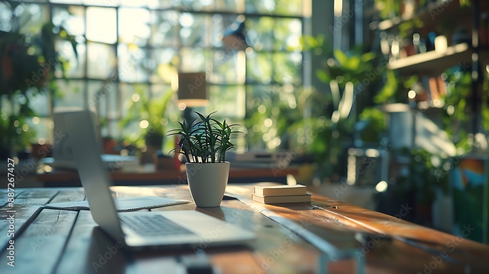 Poster a space where creativity flows still life shot of a modern office space : generative ai
