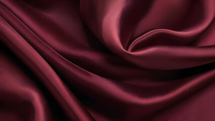 Obraz premium Sumptuous burgundy silk texture. Elegant and luxurious background perfectly. Beauty and romantic design concepts luxury love and rich fabric