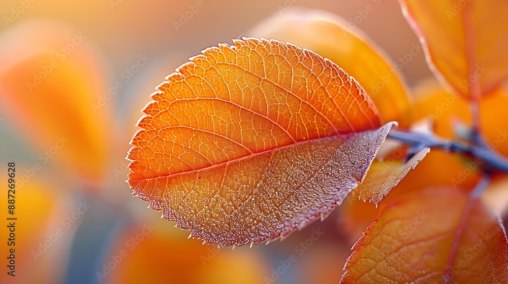 Poster background from leaves closeup in color color of the year 2024 peachy fuzz color of the year fluffy 