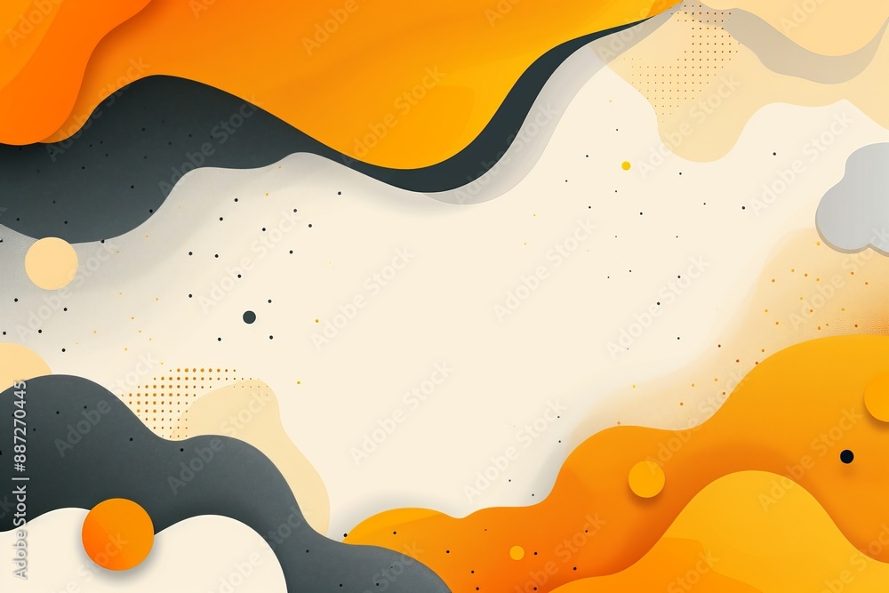 Poster flowing abstract art with soft colors and fluid lines