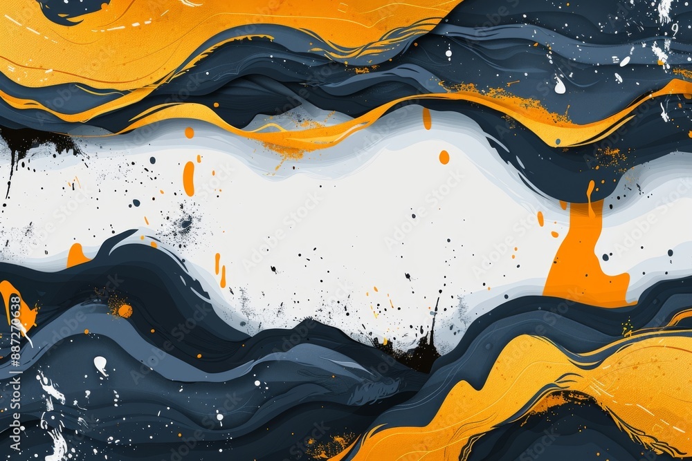 Poster modern abstract art with dynamic shapes and primary colors