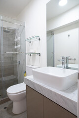 baño de departamento con fregadero y ducha