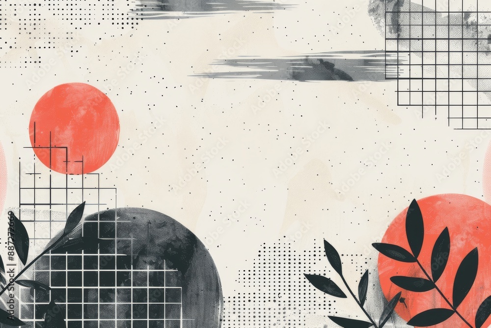 Aufkleber geometric abstract art with bold shapes and textures