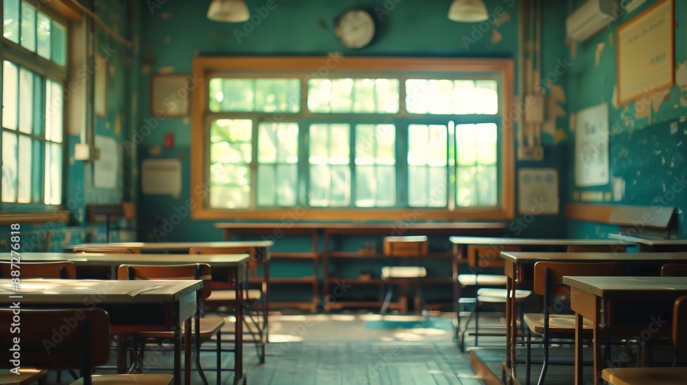 Aufkleber empty classroom preparing for education : generative ai