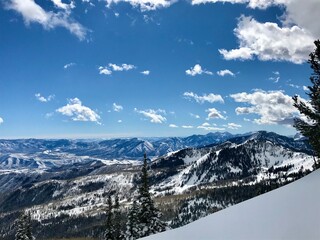 snow covered mountains