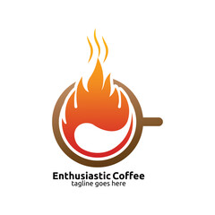 Enthusiastic Coffee logo design template