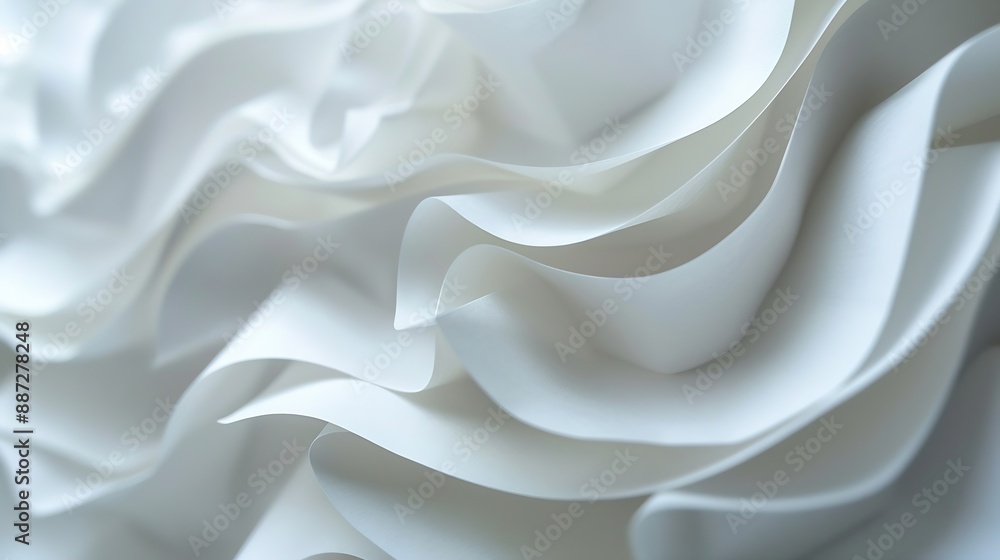 Aufkleber strips of white paper with folds closeup : generative ai