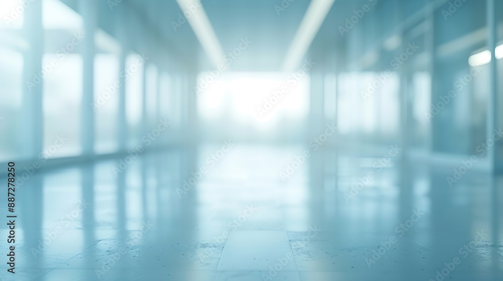 Aufkleber abstract blurred modern workspace background white indoor interior office or hospital with window an
