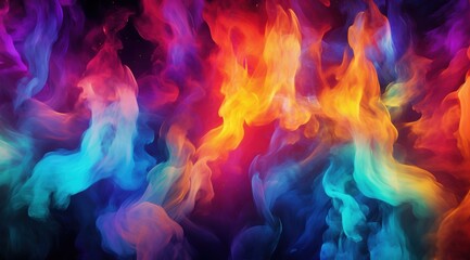 Fototapeta premium Vibrant abstract flames and smoke