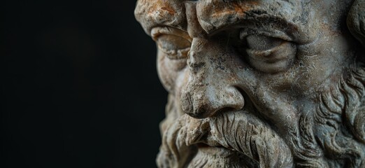 Close-up of an aged stone face