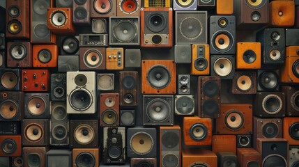Vintage and retro speaker wall art photos