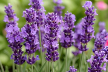 Obraz premium Vibrant purple lavender flowers in bloom