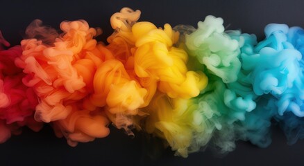Obraz premium Colorful smoke explosion on black background