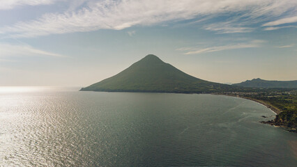 鹿児島県　開聞岳　長崎鼻　空撮