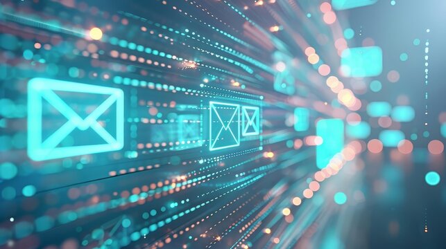 Automated email marketing workflows, advanced segmentation, dynamic content, high-tech interface, modern design, clean layout, high detail