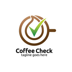 Coffee Check logo design template