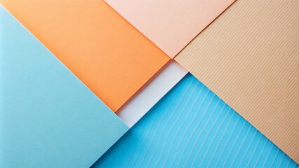 This captivating background features a playful dance of geometric shapes and lines in soft pastel blue, peach, and orange, perfect for adding a touch of whimsy and joy to any design.