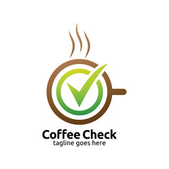Coffee Check logo design template