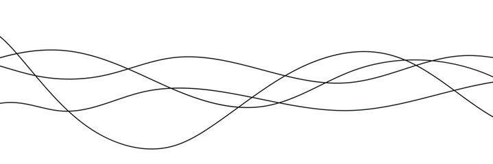 Line art abstract vector illustration. Wavy lines. Undulate Grey Wave Swirl, frequency sound wave, twisted curve lines with blend effect
